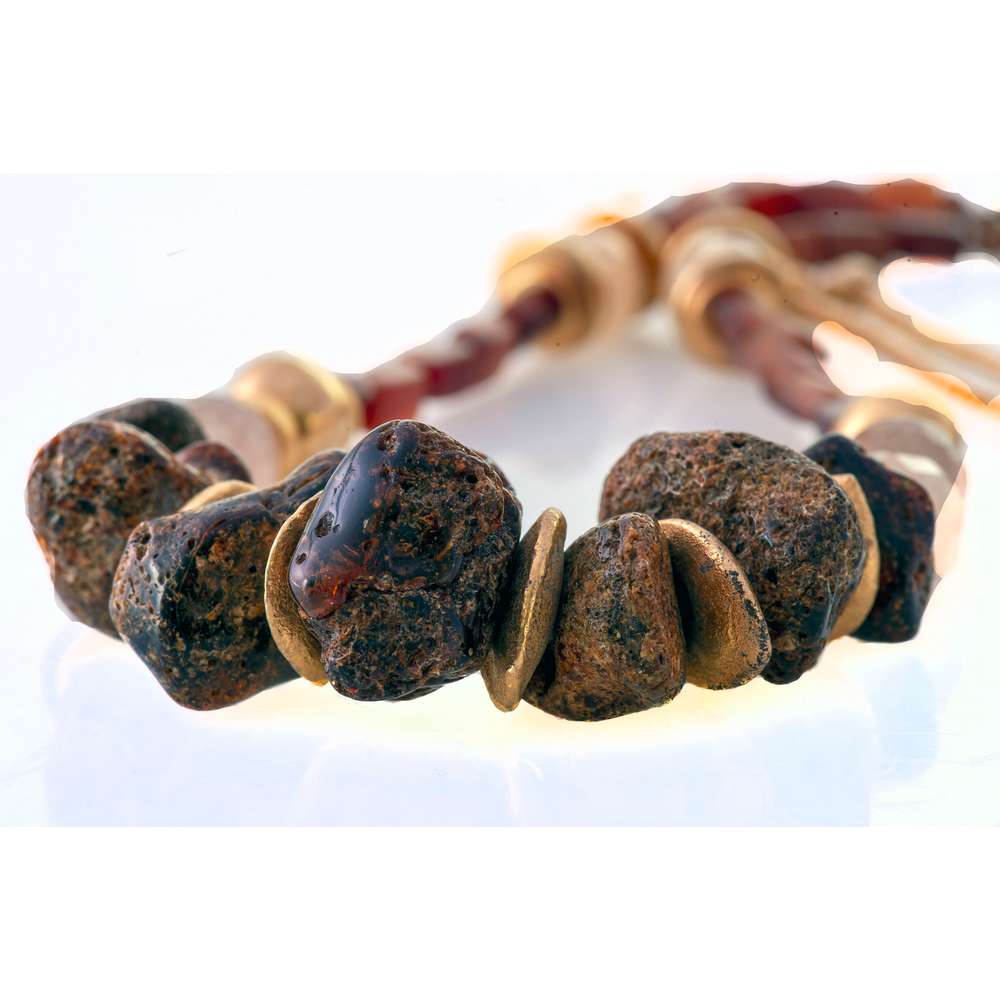 004R-EVAFRANGK-KOLIE-KEXRIMPARI-KERATO-KALSITIS-XRYSO-3 Χειροποίητο κολιέ με ακατέργαστο κεχριμπάρι και χρυσά στοιχεία