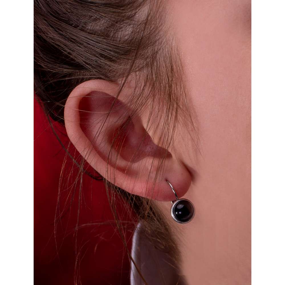 011IR-EVAFRANGK-SKOYLARIKIA-MAYROS-ONYXAS-ASHMI-2 Σκουλαρίκια κρεμαστά με κλίπ