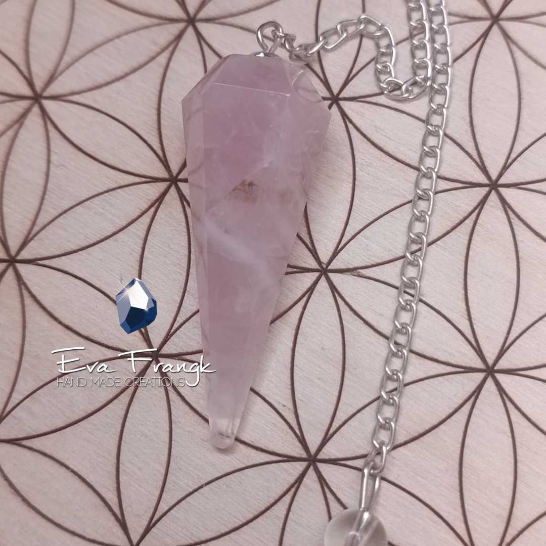 129 Εκκρεμές Ροζ Χαλαζίας με αλυσίδα