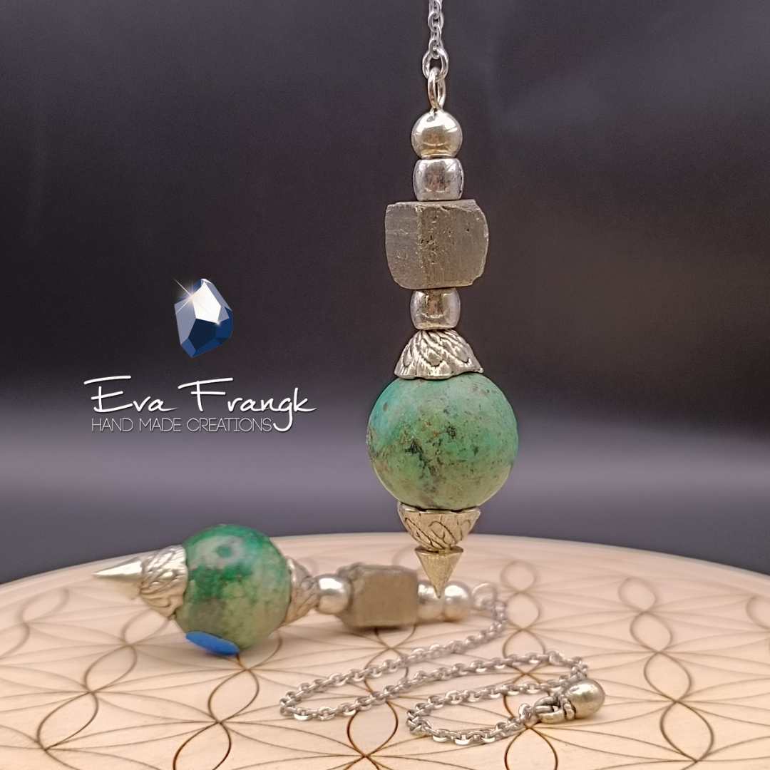 124 Εκκρεμές Tυρκουαζ Αφρικής πράσινο  - eva frangk