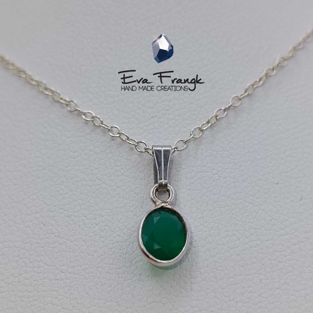 171 eva frangk - ημιπολύτιμοι λίθοι μενταγιόν με πράσινο όνυχα