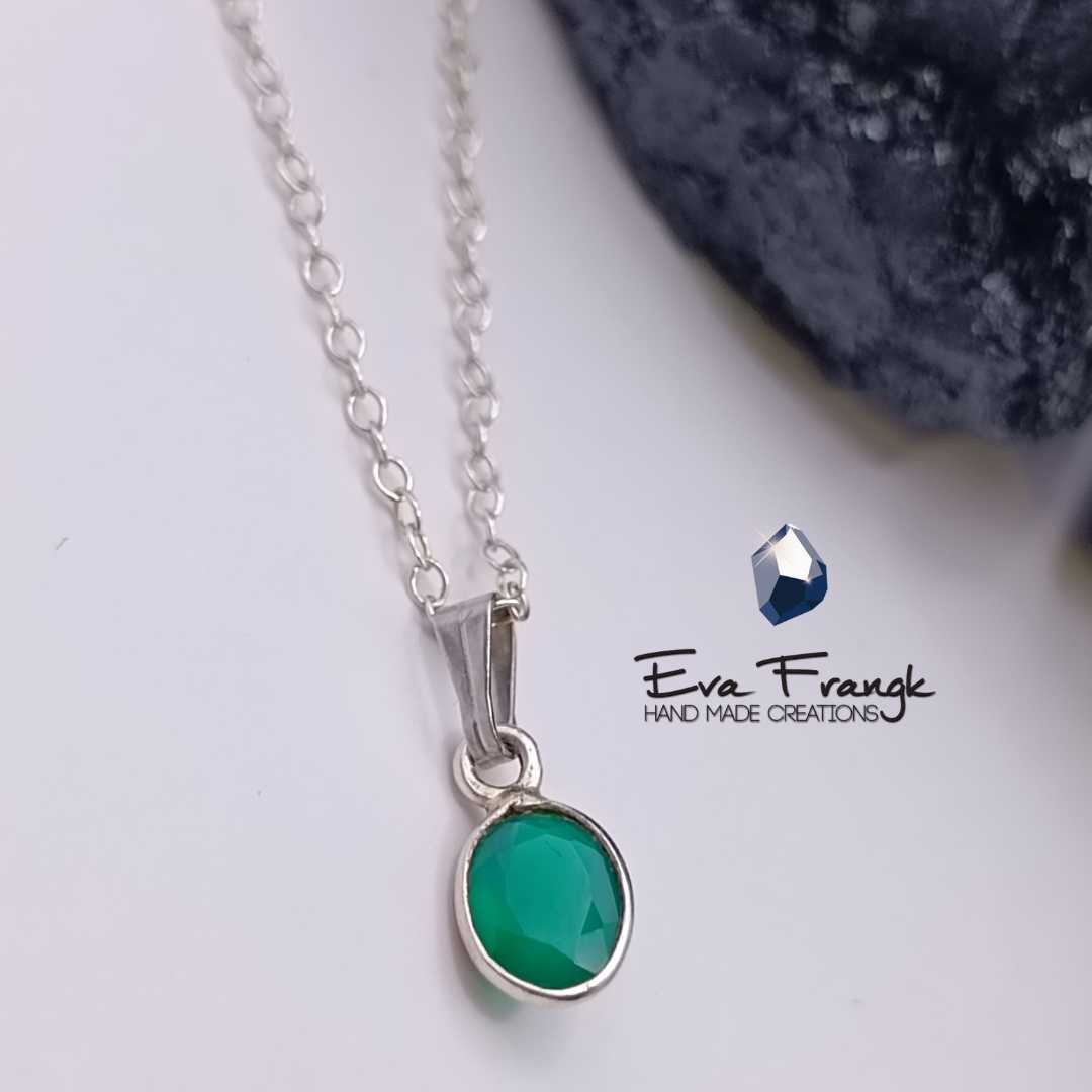 172 eva frangk - ημιπολύτιμοι λίθοι μενταγιόν με πράσινο όνυχα