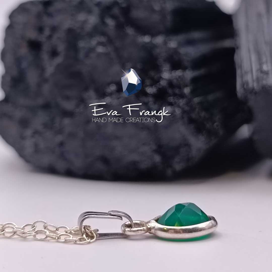 173 eva frangk - ημιπολύτιμοι λίθοι μενταγιόν με πράσινο όνυχα